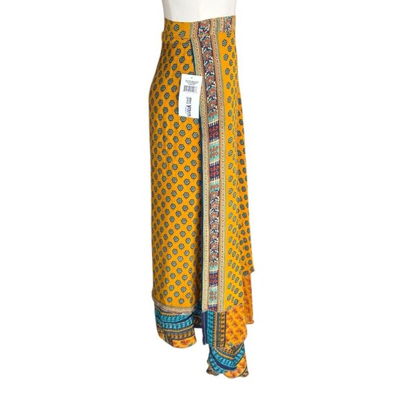 NWT Darn Good Yarn Sari Silk Wrap Ankle Length Boho Maxi Skirt Fits Sizes 4-12 - Picture 4 of 13